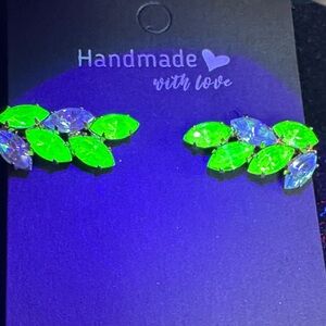 Uranium glass clip ons vintage